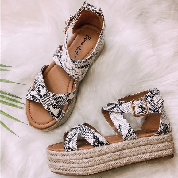 Bonnibel Shoes - 🆕 Snakeskin Platform Espadrille Sandals